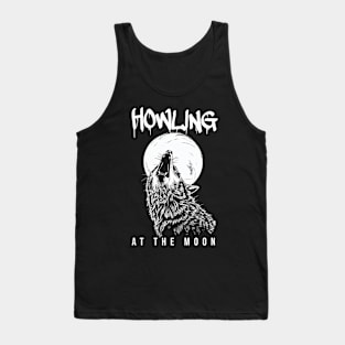 Wolf howling at the moon Tank Top